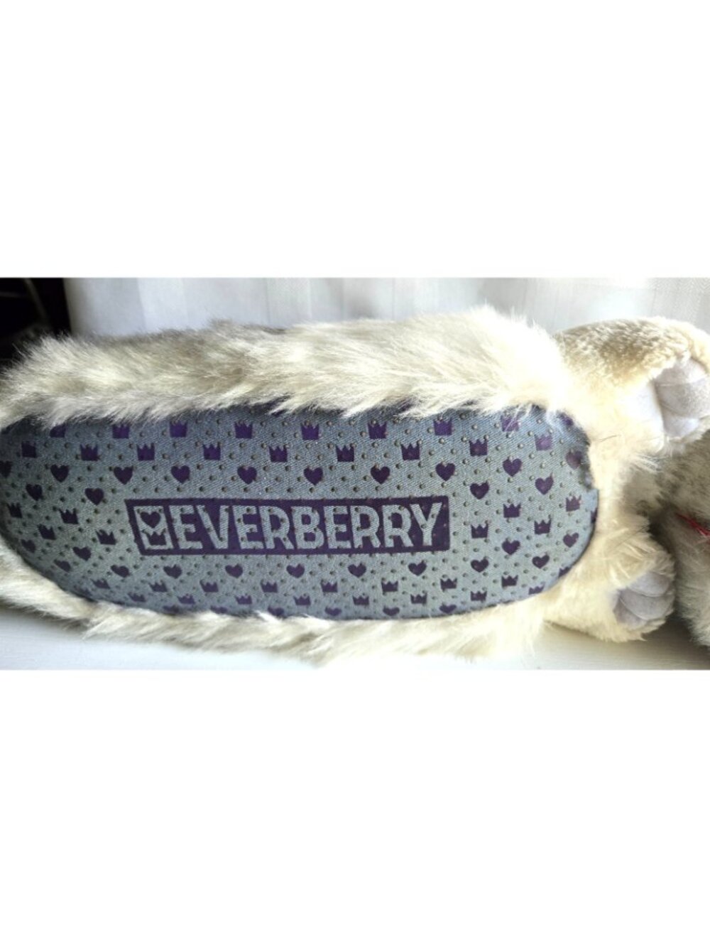 Beverberry Fuzzy Wolf  Women's Slippers Size W 7-9 - Picture 4 of 8